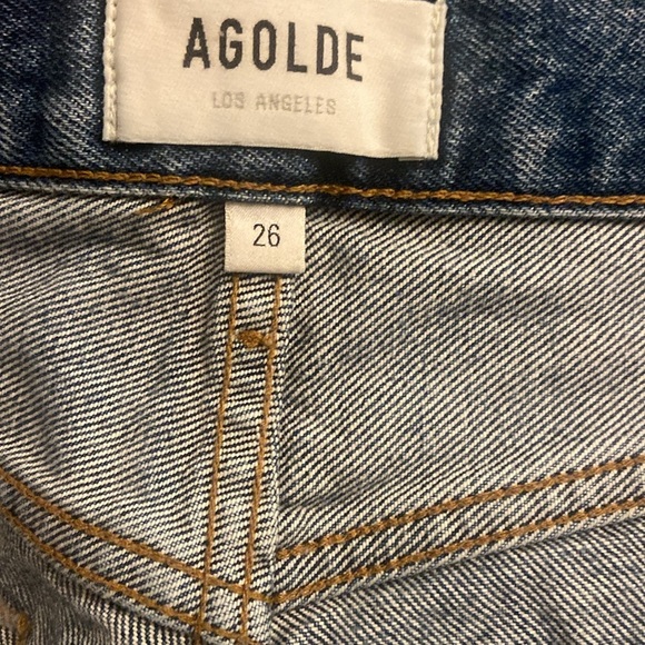 AGOLDE Parker Vintage Distressed Cut Off Jean Shorts Sz 26 100% Organic Cotton - Picture 4 of 6